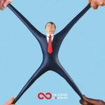 A plasticine man being over-stretched by his arms and legs