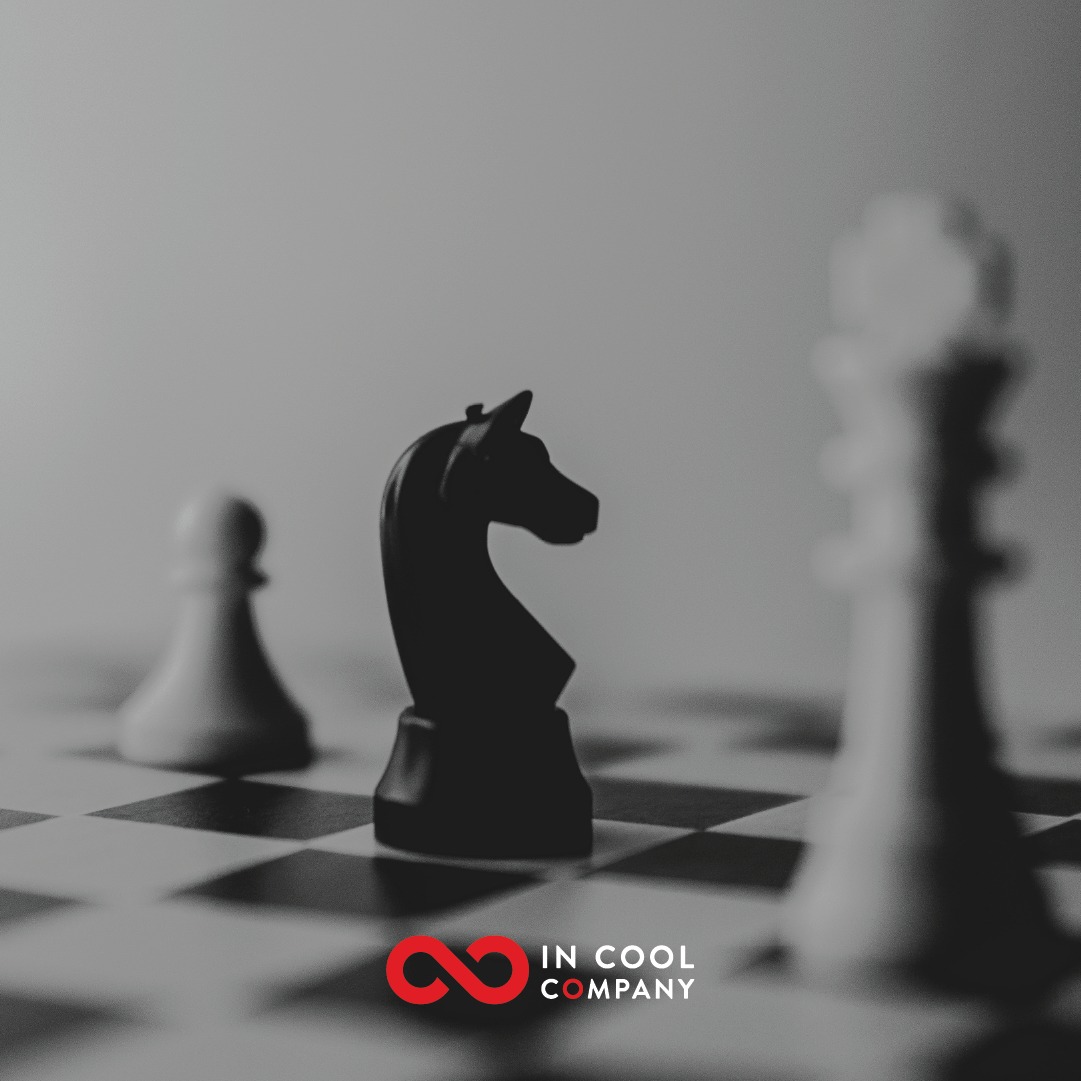 Chess pieces on a chess board